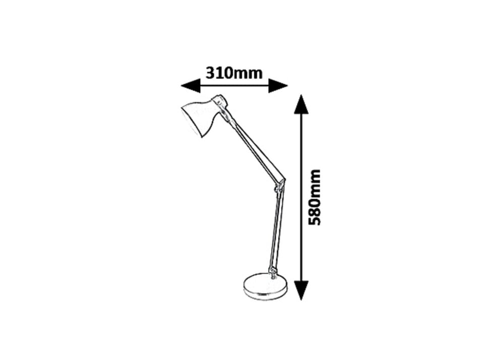 Lampa de birou Carter 6408, cu intrerupator, 1xE14, negru mat, IP20, Rabalux - 1 | YEO