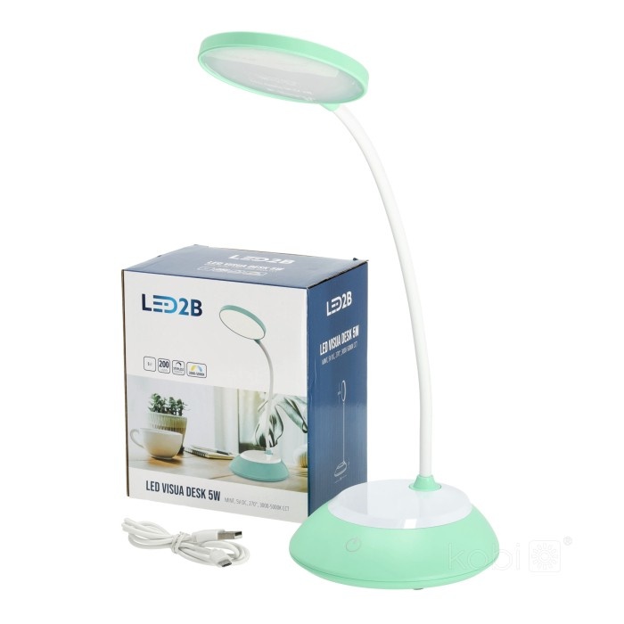 Lampa de birou LED Visua, 5W, temperatura de culoare ajustabila, plastic, verde menta, Kobi