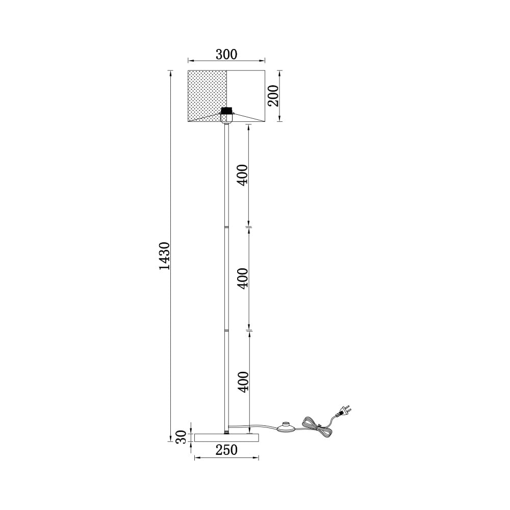 Lampadar Fenda BR-BV06-00010, cu intrerupator, 1xE27, negru, IP20, Braytron - 3 | YEO