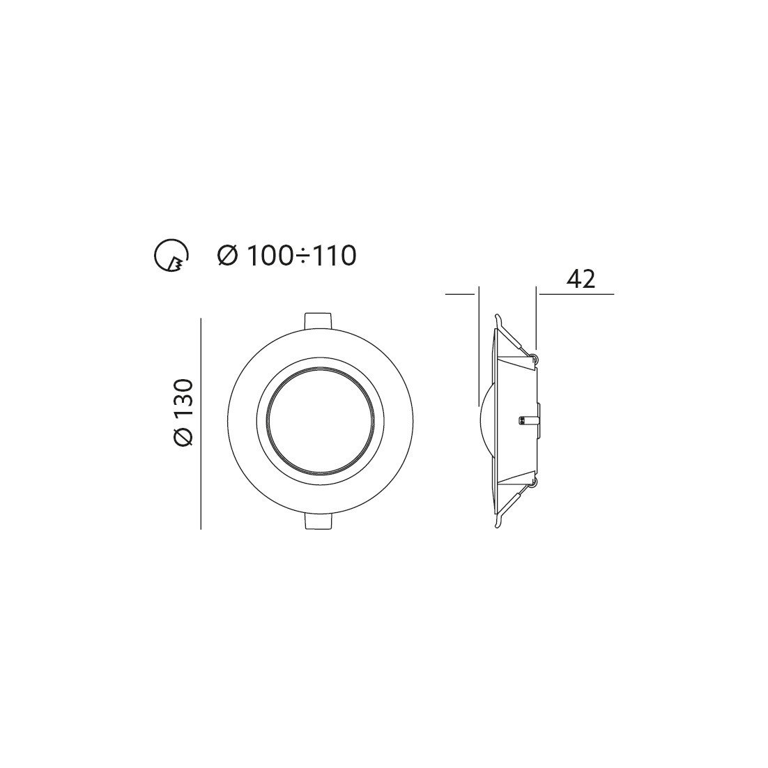 [Lichidare stoc]Spot LED incastrat, 6W, 440lm, lumina neutra, IP40, alb, Kobi - 1 | YEO