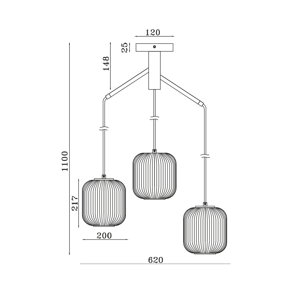 Lustra BR-BV01-00091, 3xE27, neagra+alba, IP20, Braytron