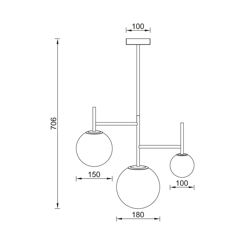 Lustra BR-BV01-00107, 3xE27, neagra+alba, IP20, Braytron - 3 | YEO