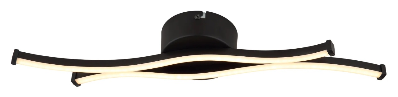 Lustra LED Boyd 12W, 2 brate curbate, lumina calda (3000 K), negru mat/opal, Globo Lighting - 2 | YEO