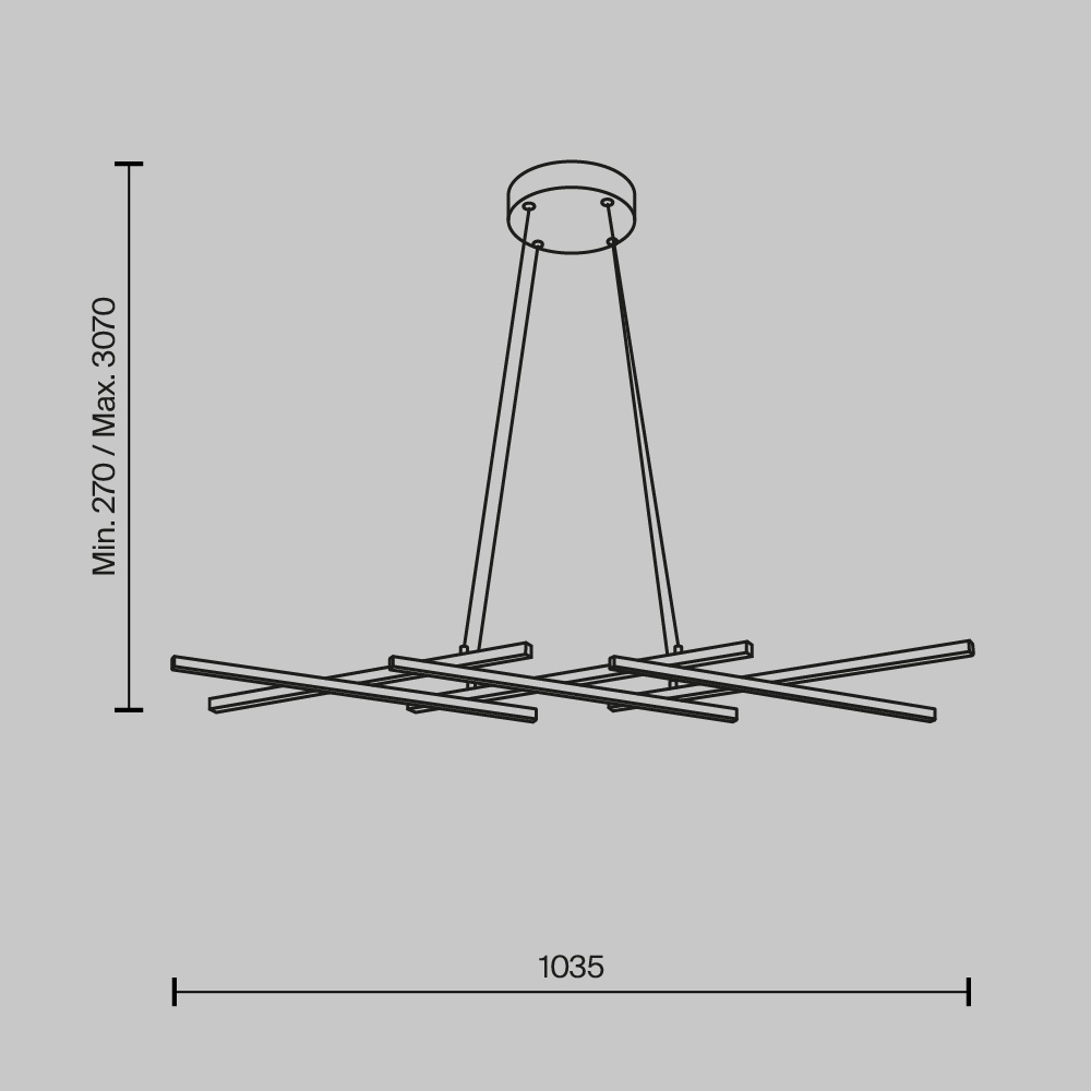 Lustra LED Halo MOD244PL-L50BK, 40W, 800lm, lumina calda+neutra, IP20, neagra, Maytoni