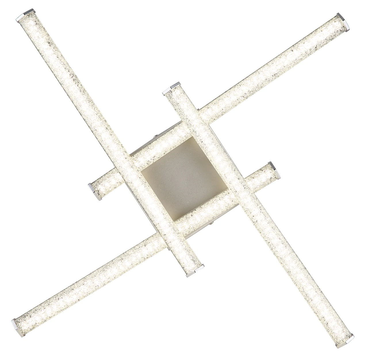 Lustra LED Kirina, 4 brate incrucisate, 24W, 1840 lm, lumina neutra (4000 K), IP20, nichel mat/cristale, Globo Lighting - 3 | YEO