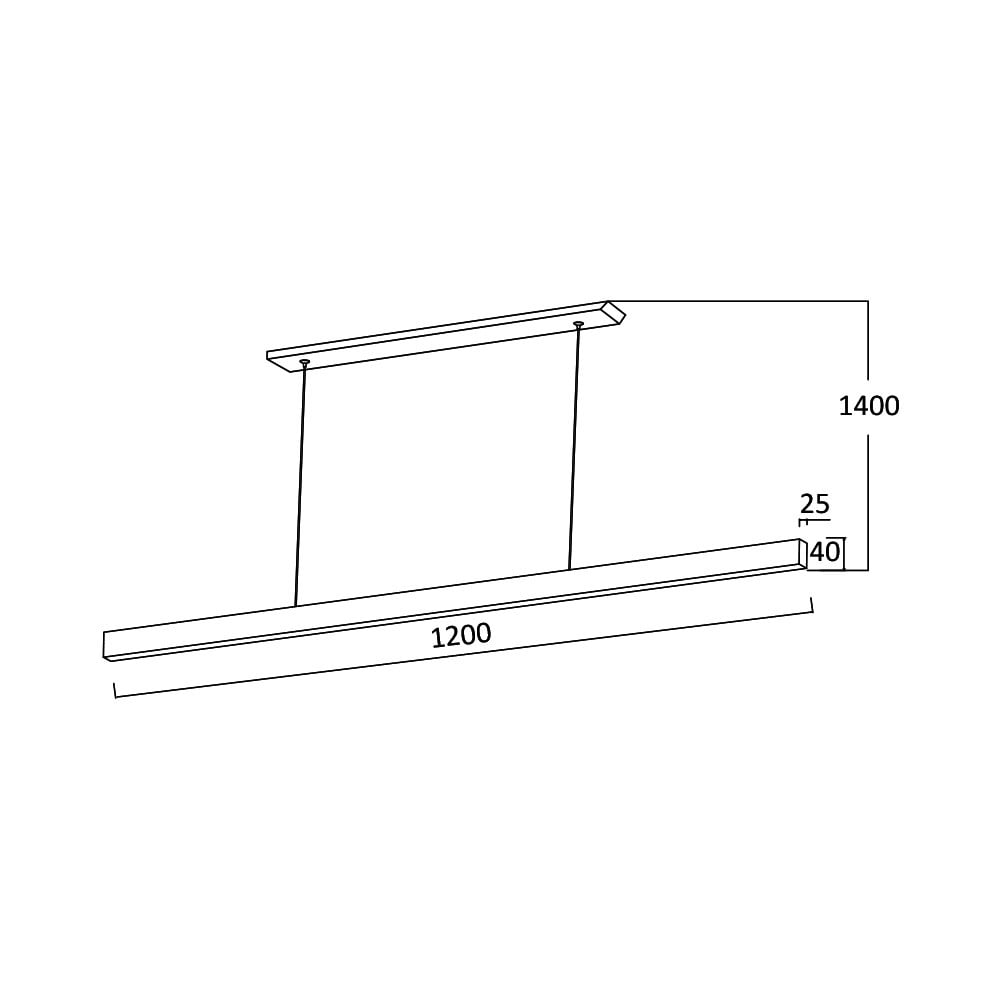 Lustra LED suspendata 30W, 1200mm, 3000lm, lumina calda+neutra+rece, IP20, neagra, Lina - 3 | YEO