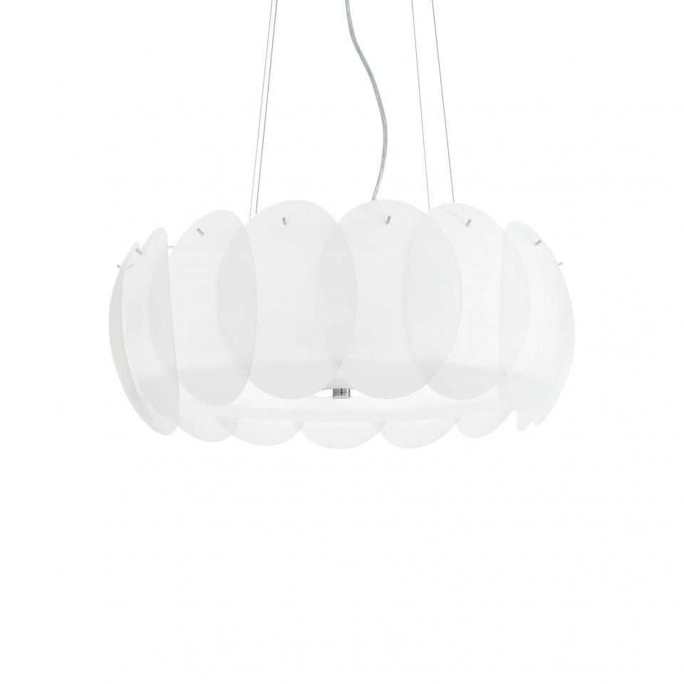 Lustra Ovalino 090481, 8xE27, alba, IP20, Ideal Lux