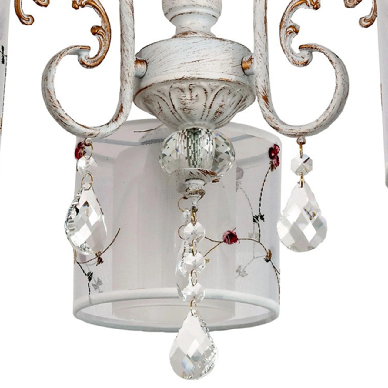 Lustra Provance KL103004, 3xE27, alb cu insertii multicolore, stil clasic, IP20 - imagine 3