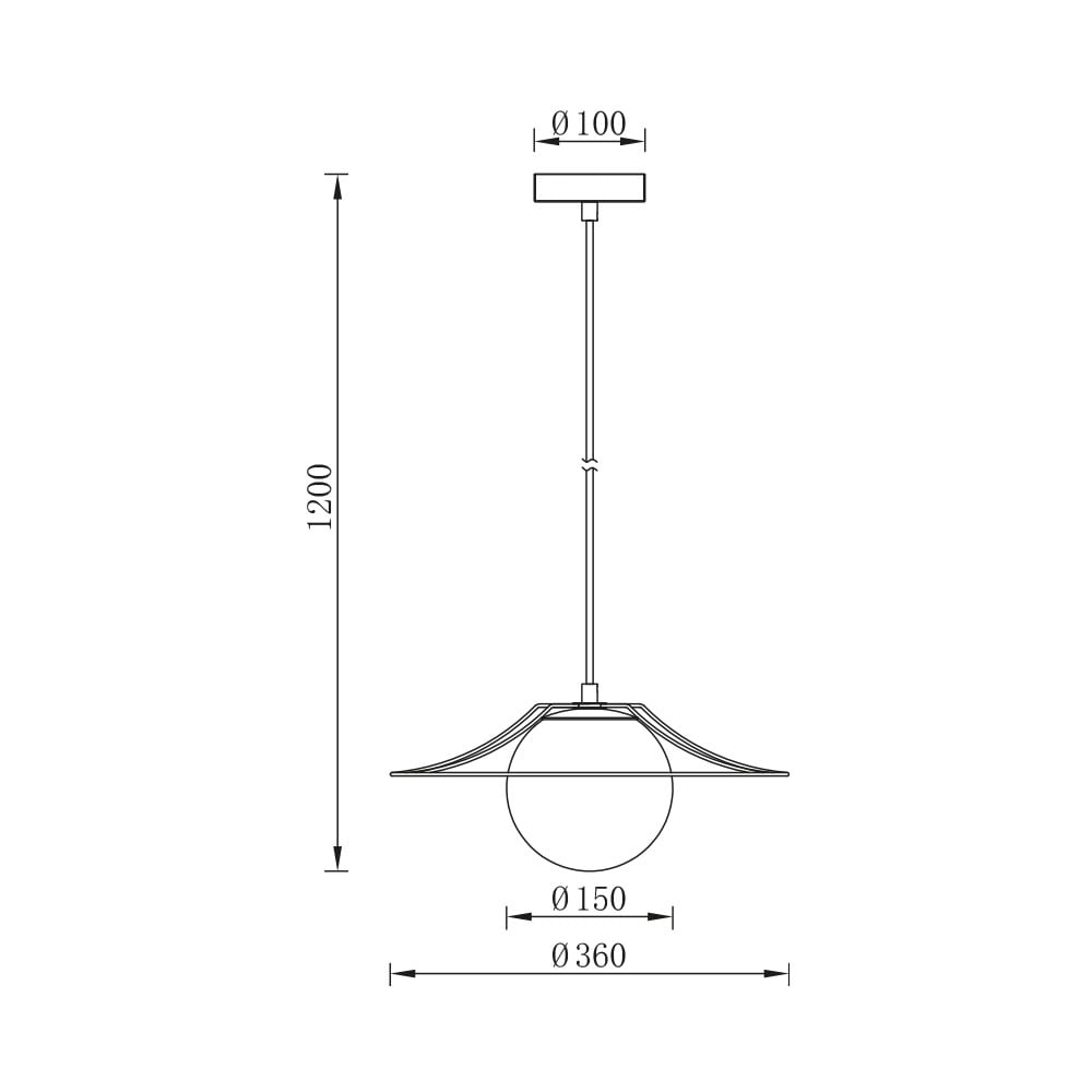 Pendul Braytron BR-BV03-00040, 1xE27, negru+alb