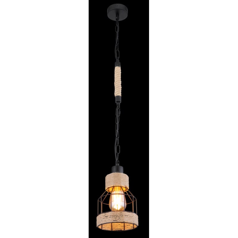 Pendul Halia 15674H, 1xE27, natural+negru mat, IP20, Globo - 1 | YEO