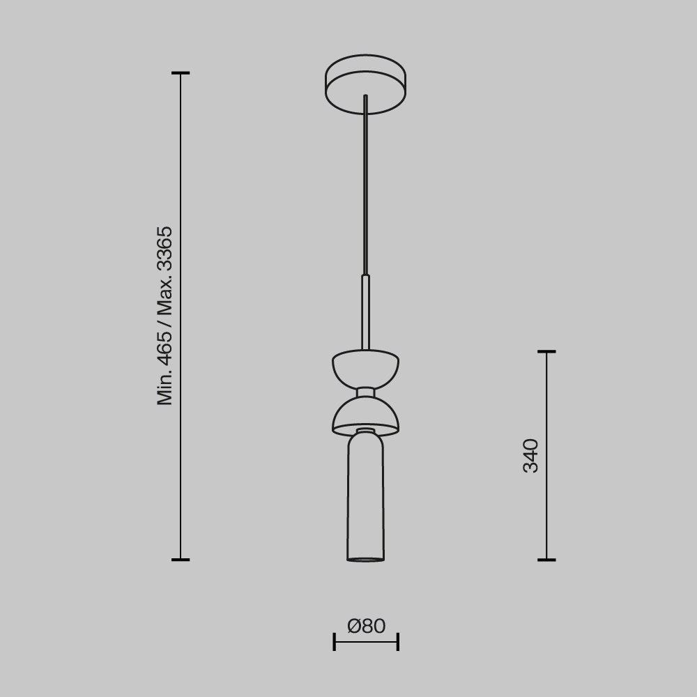 Pendul Kyoto MOD178PL-01GR, 1xG9, auriu+gri, IP20, Maytoni - 3 | YEO