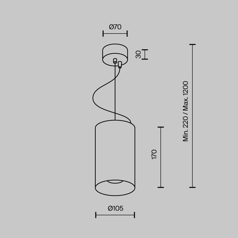 Pendul LED Efir P089PL-33W3K-B, 33W, 2730lm, lumina calda, IP20, negru, Maytoni