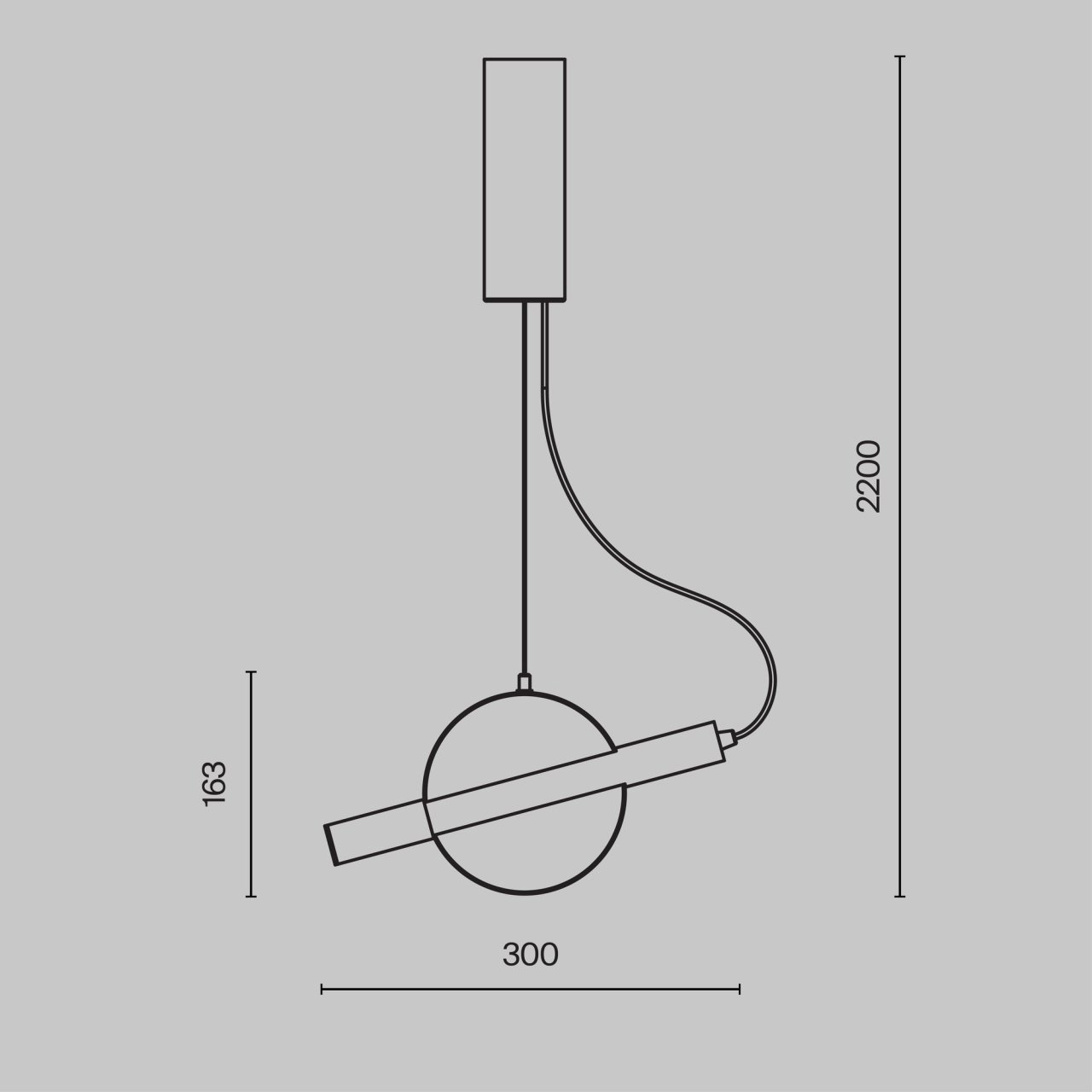 Pendul LED Enigma MOD150PL-L5W3K, 5W, 450lm, lumina calda, IP20, negru+alb, Maytoni