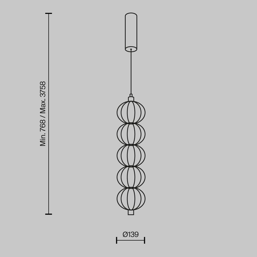 Pendul LED Golden Cage MOD216PL-L10G3K, 17W, 1050lm, lumina calda, IP20, auriu, Maytoni