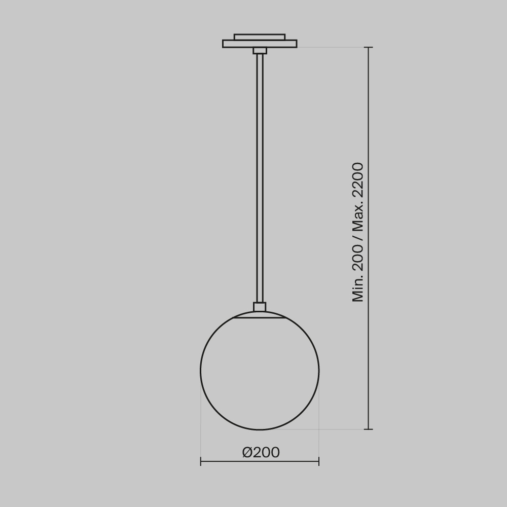 Pendul LED Luna P039PL-5W3K-20INS-B, 5W, 310lm, lumina calda, IP20, negru+alb, Maytoni