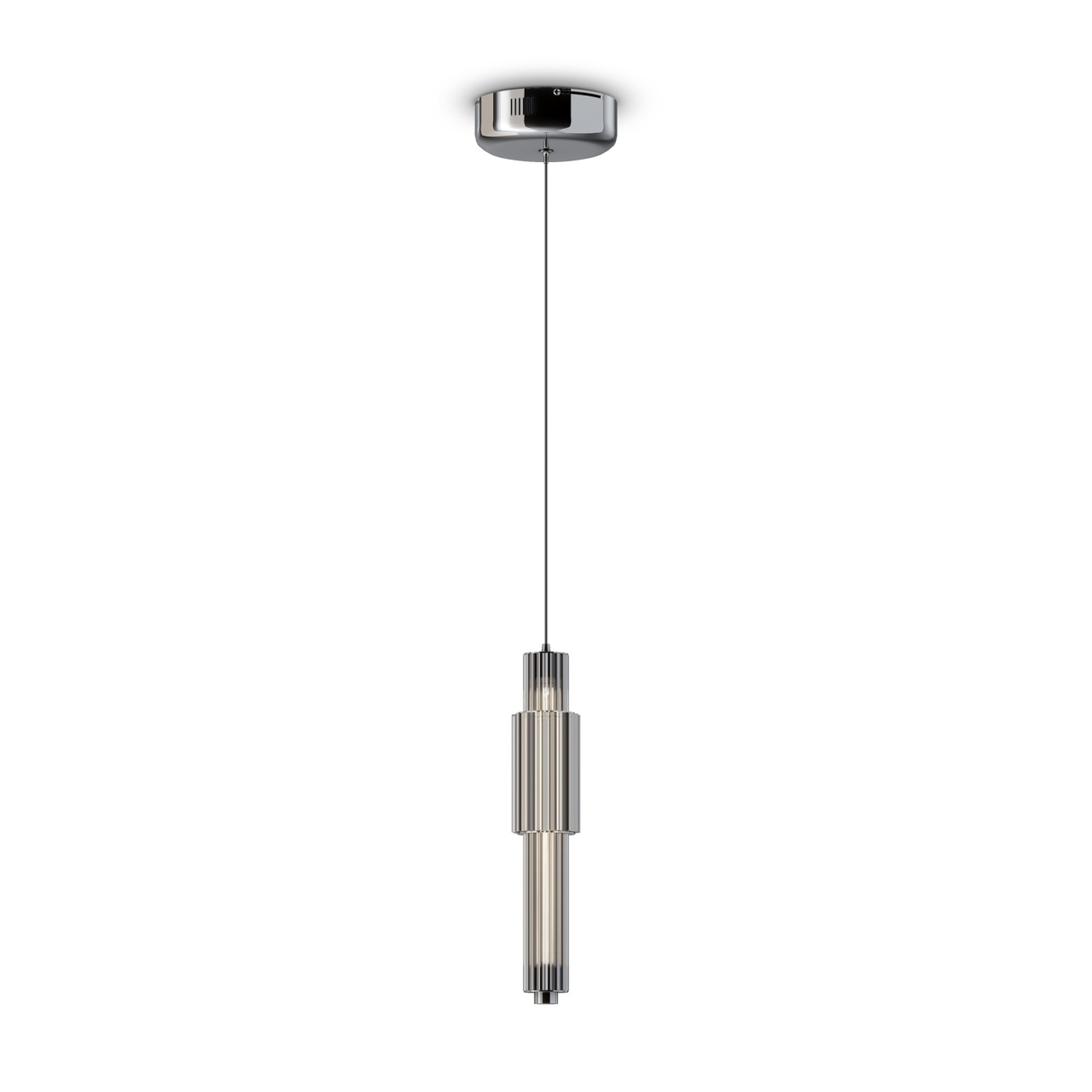 Pendul LED Verticale MOD308PL-L9CH3K, 8W, 800lm, lumina calda, IP20, crom+transparenta, Maytoni - 2 | YEO