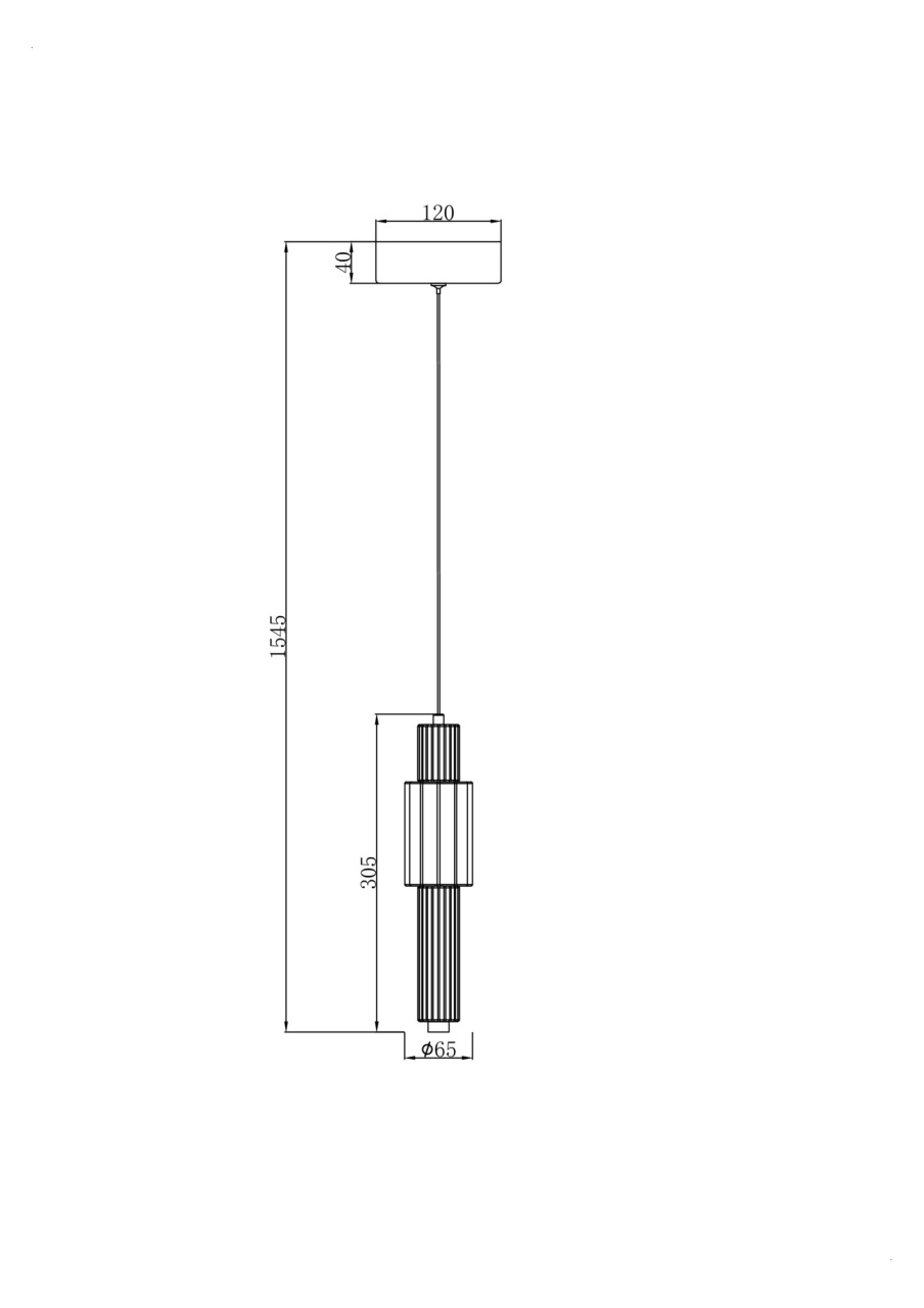 Pendul LED Verticale MOD308PL-L9CH3K, 8W, 800lm, lumina calda, IP20, crom+transparenta, Maytoni