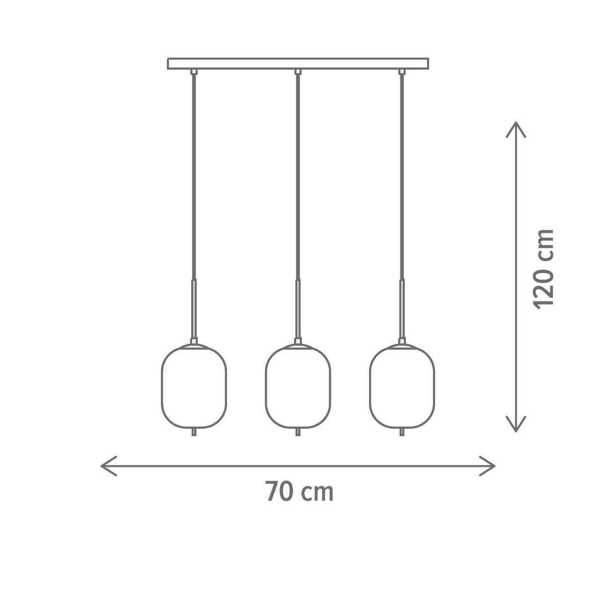 Pendul Lofty SP3 L, 3xE27, negru, Klausen
