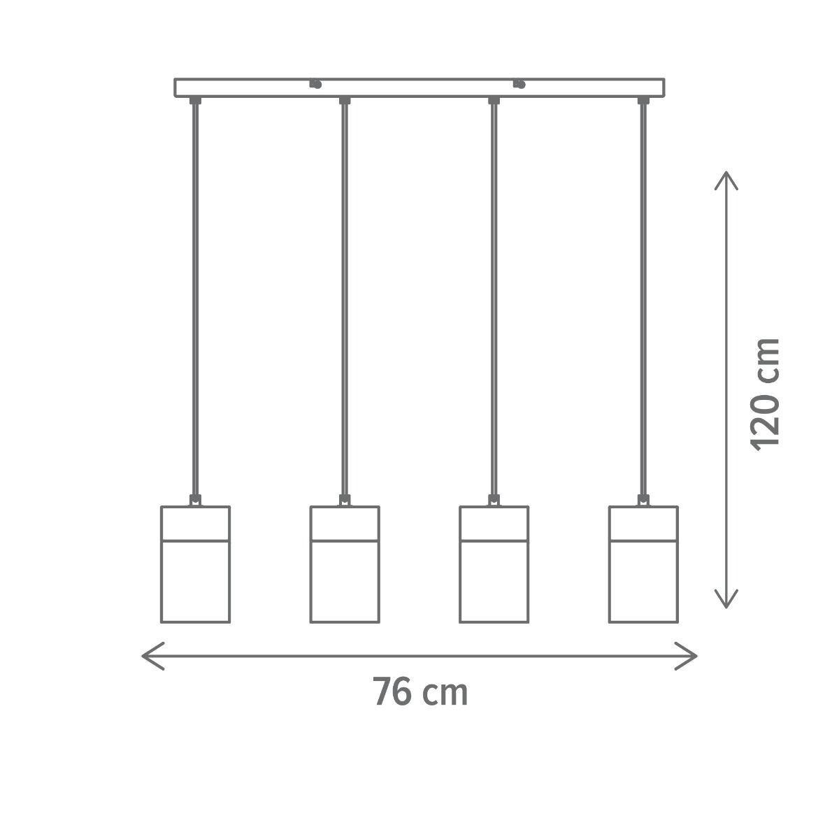Pendul Serene SP4, 4xE27, lemn, negru, Klausen