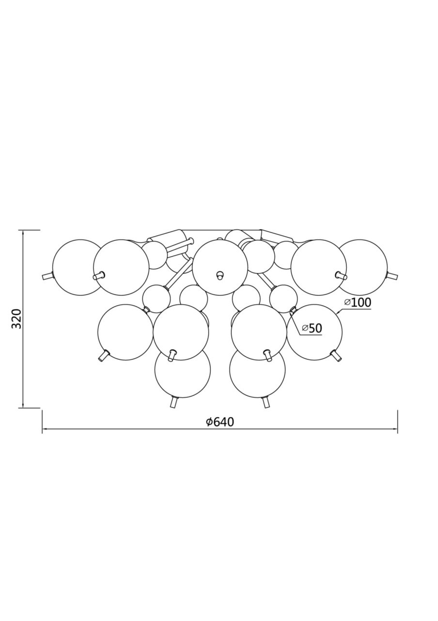 Plafoniera Bolla MOD133CL-04BS, 4xE27, aramie+aurie, IP20, Maytoni