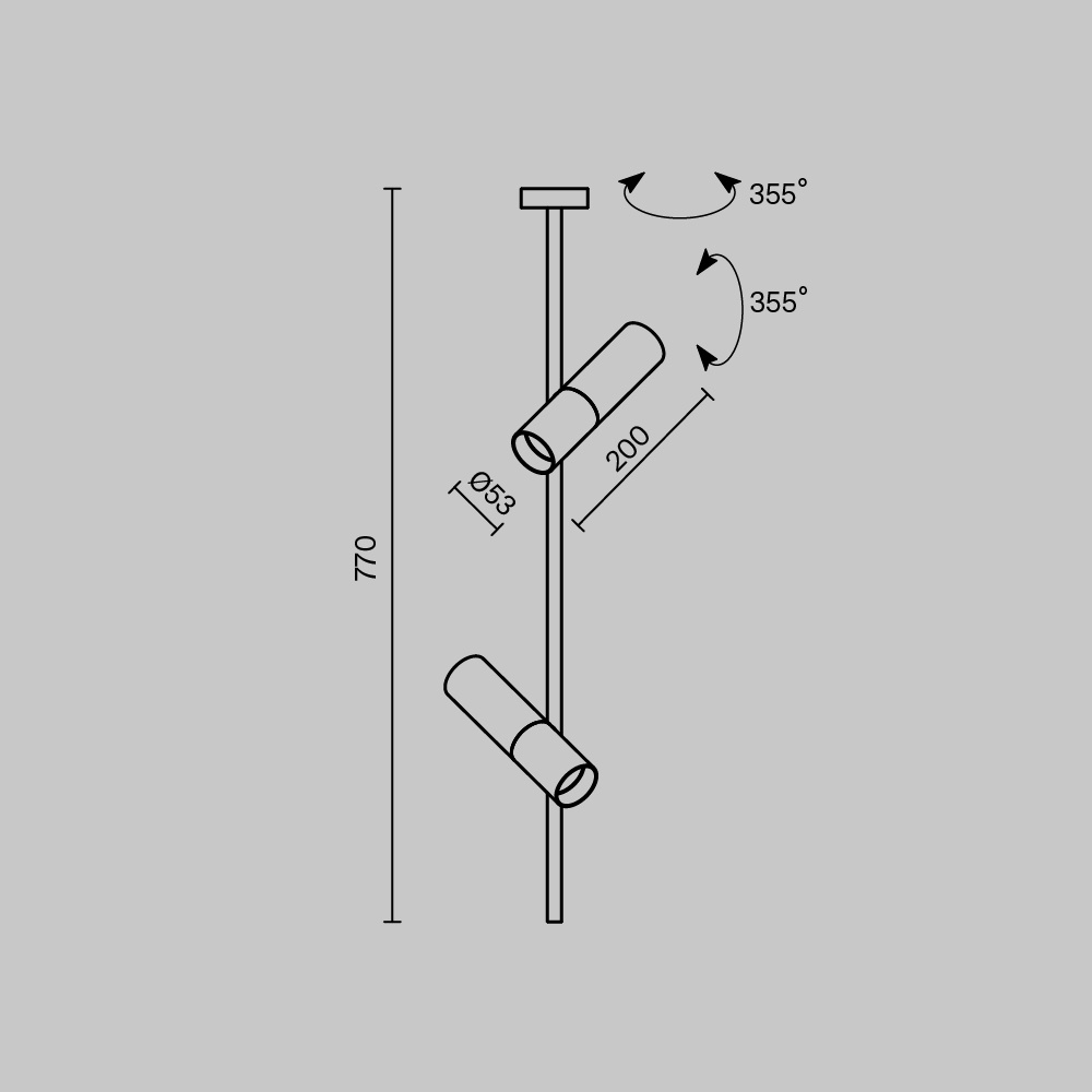 Plafoniera Elti C021CL-02W, 2xGU10, alba, IP20, Maytoni