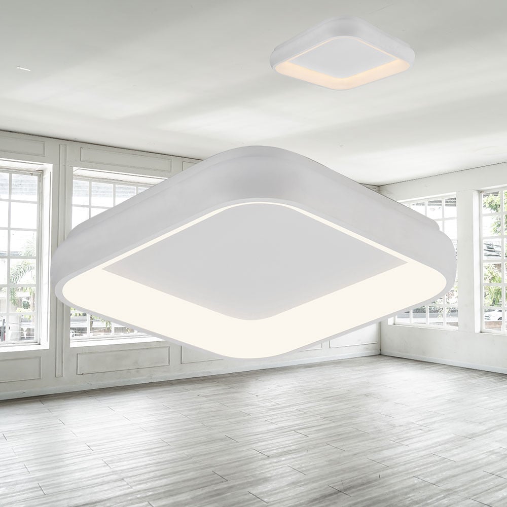 Plafoniera LED Bella BH17-02880, patrata, 36W, 4260lm, lumina calda+neutra+rece, IP20, alba, Braytron - 1 | YEO