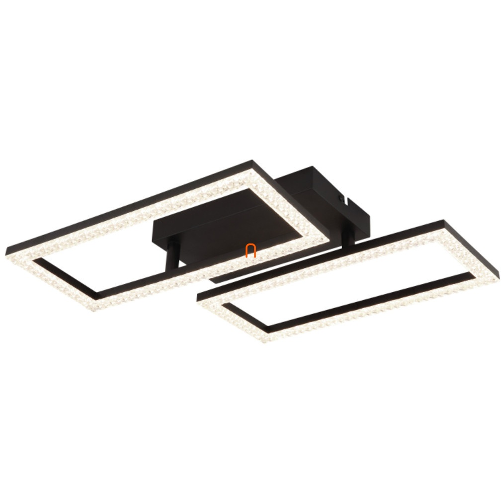 Plafoniera LED dreptunghiulara Sapena, 20W, 1640lm, lumina neutra (4000K), IP20, negru/opal/cristale, Globo Lighting - 2 | YEO