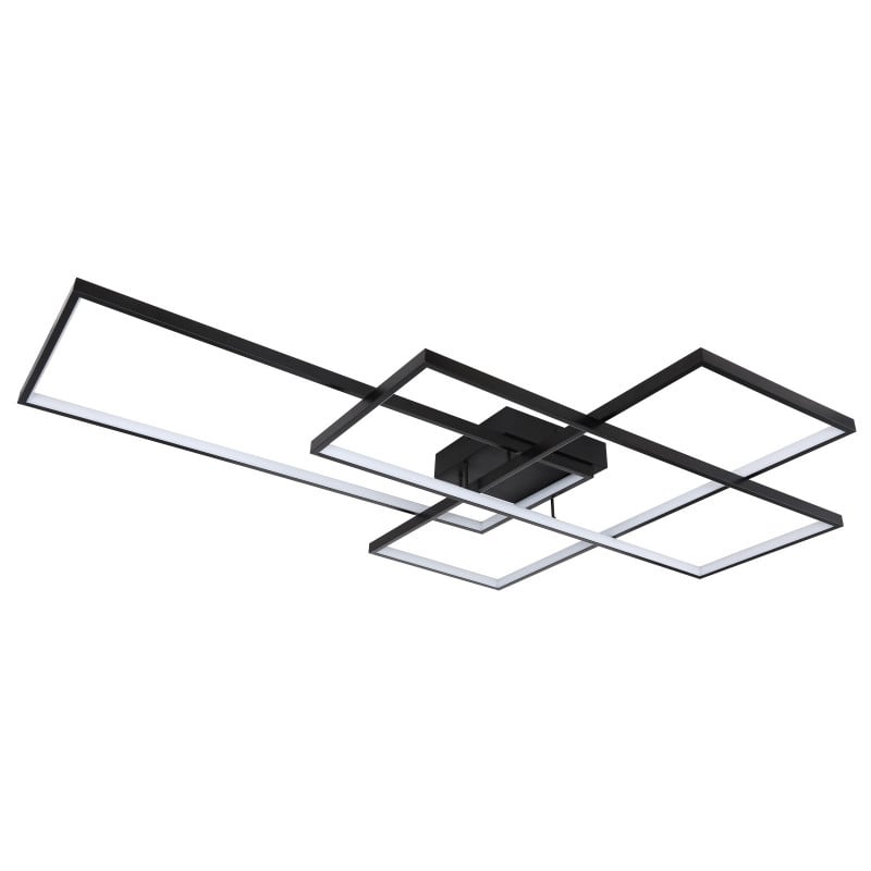 Plafoniera LED Gabriel 67227-100B, dimmabila, cu telecomanda, 100W, 6000lm, lumina calda+neutra+rece, IP20, neagra mata+alba, Globo Lighting - 1 | YEO