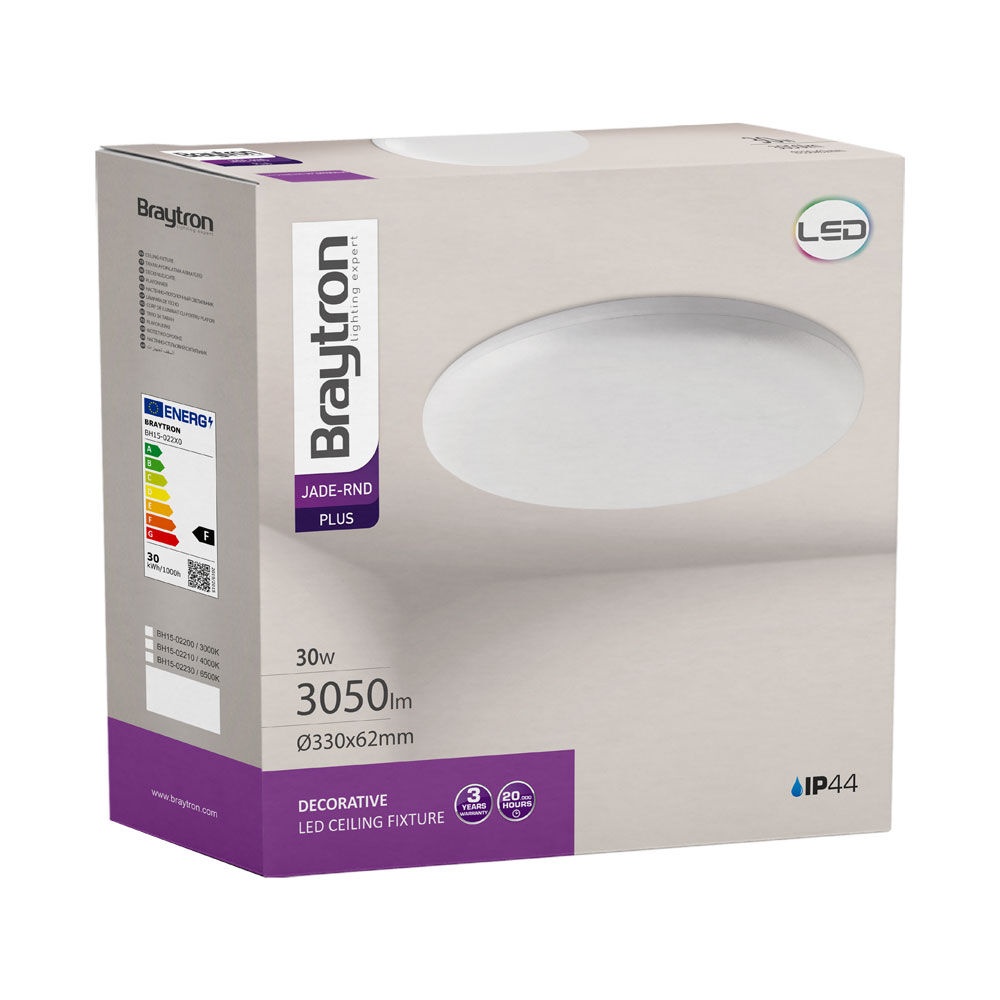 Plafoniera LED Jade 30W, lumina rece (6500 K), IP44, Braytron - imagine 5