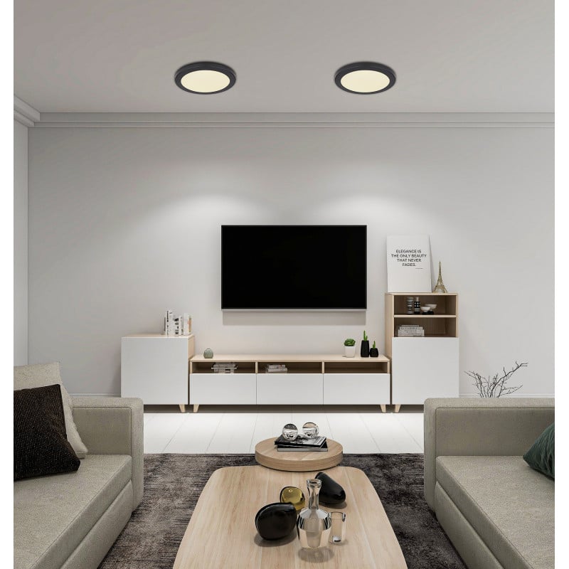 Plafoniera LED Lasse 12379-24B, 24W, 1900lm, lumina calda+neutra+rece, IP20, neagra, Globo Lighting - 1 | YEO