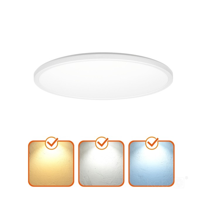 Plafoniera LED Nivera rotunda cu senzor de miscare si lumina 32W, 3200lm, IP54, lumina calda/neutra/rece, alba, Kobi - 2 | YEO