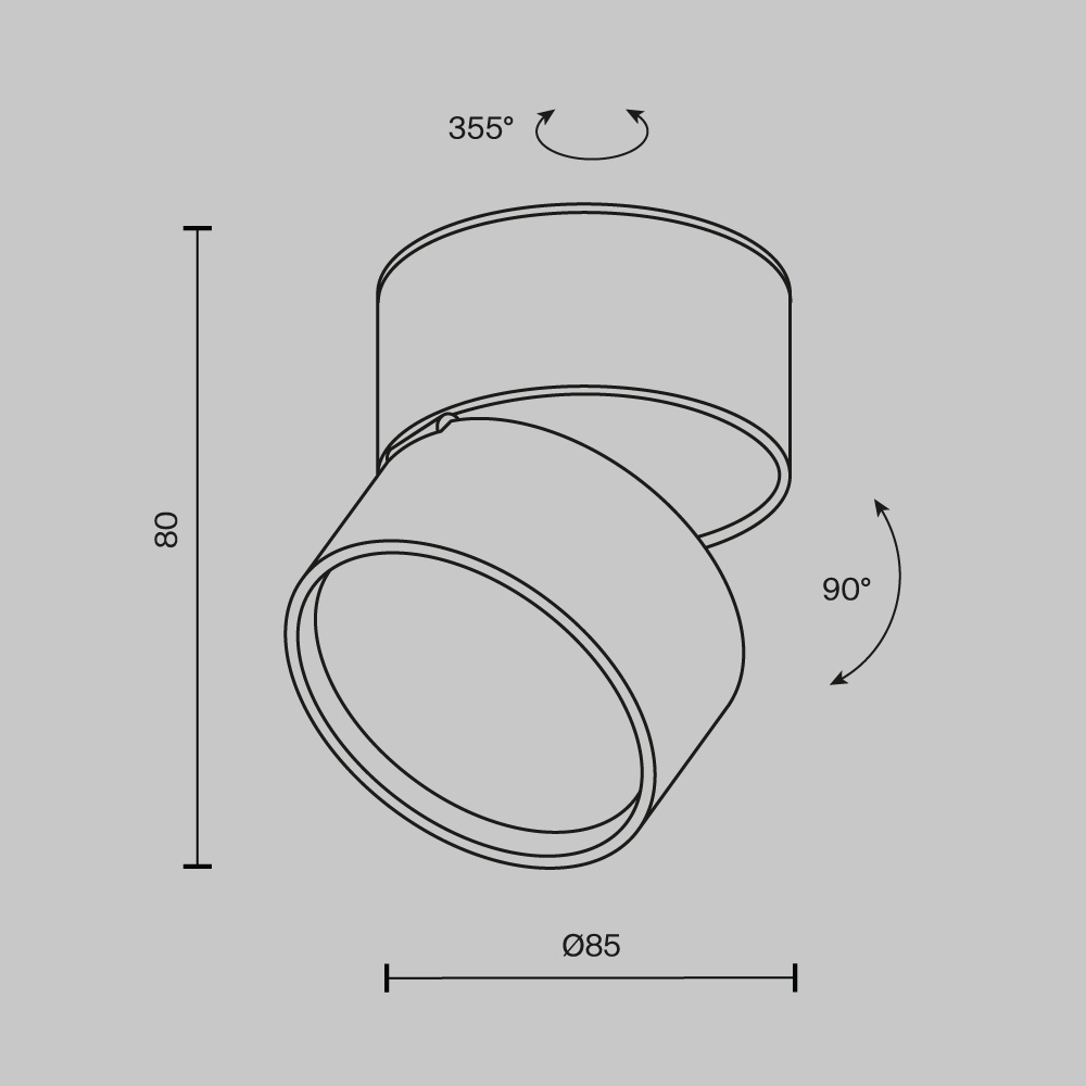 Plafoniera LED Onda C024CL-L12B4K, 12W, 800lm, lumina neutra, IP20, neagra, Maytoni