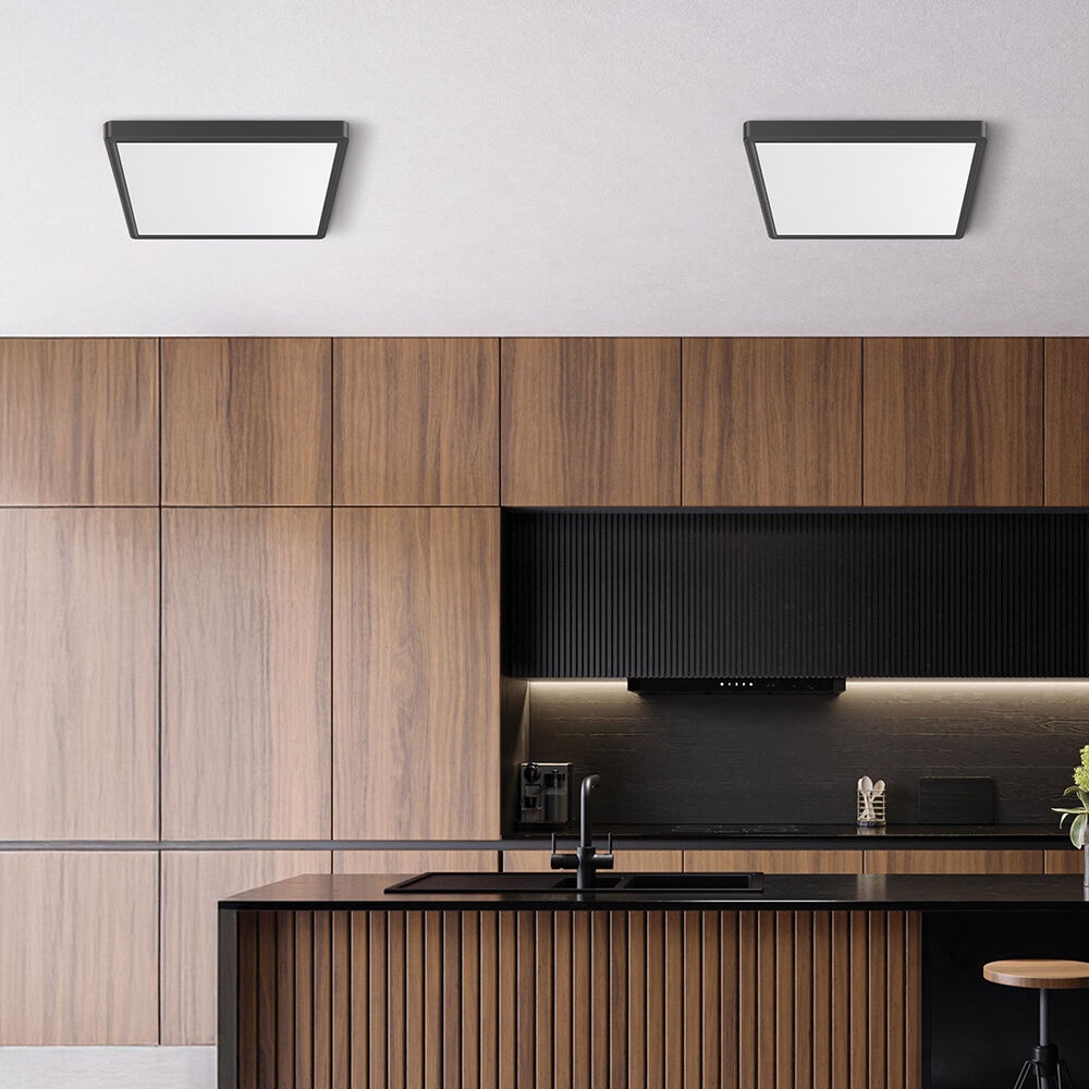 Plafoniera LED patrata Jade 36W, lumina calda/neutra/rece, neagra, IP40, Braytron - imagine 2