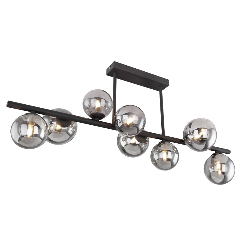 Plafoniera LED Riha 56133-9D, 9xG9, 3.5W, 80lm, lumina calda, IP20, neagra+fumurie, Globo Lighting