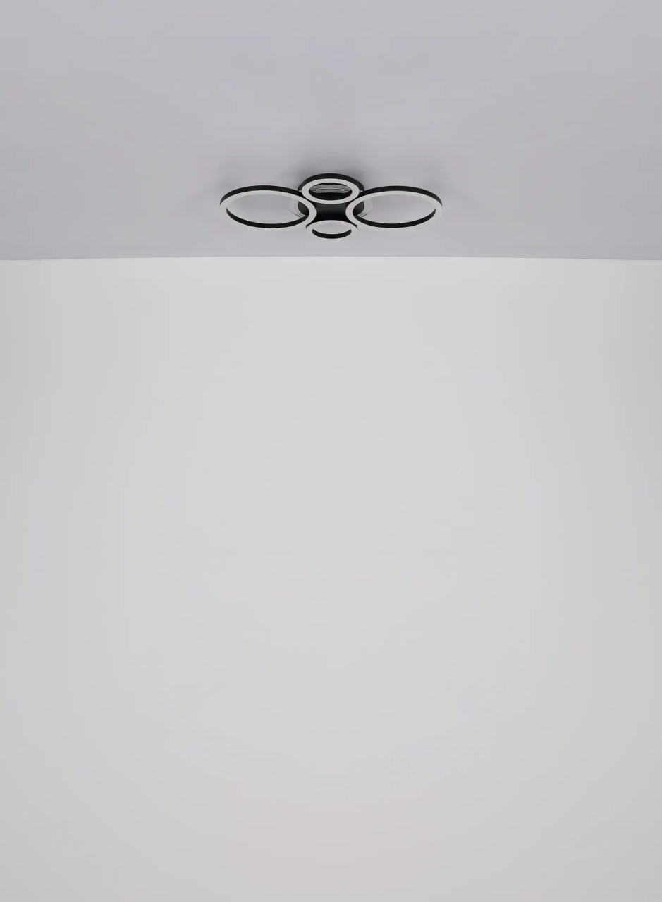 Plafoniera LED rotunda Globo Lighting 40W, 2500 lm, 3CCT (2700/4500/6500K), IP20, negru/opal - imagine 8