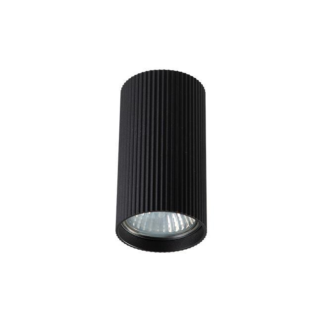 Plafoniera rotunda Lucerno, GU10, neagra, textura striata, Masterled