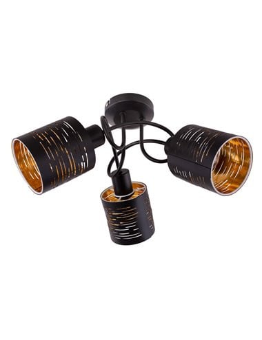 Plafoniera Tunno 15342-3D, 3xE14, neagra+aurie, IP20, Globo Lighting - 1 | YEO