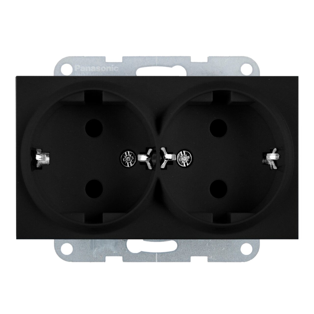 Priza dubla cu impamantare 16A, IP20, Negru, Panasonic Karre Plus 55