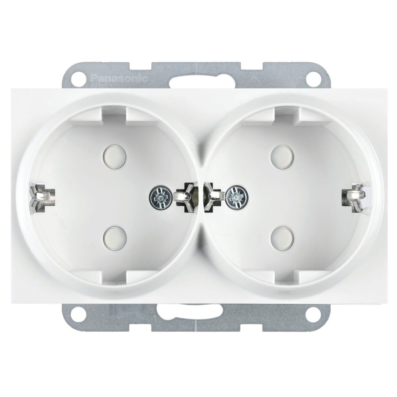 Priza dubla cu impamantare, protectie copii, 16A, IP20, Alb, Panasonic Karre Plus 55
