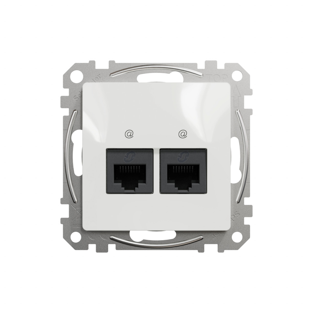 Priza dubla internet RJ45, 5E, IP20, Alb, Schneider Sedna Design