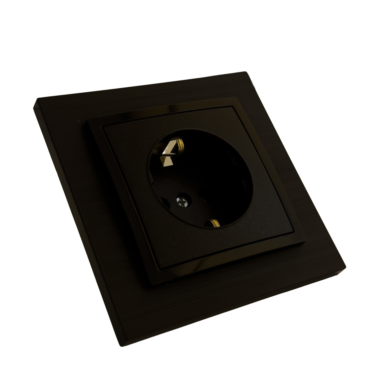 Priza simpla cu impamantare, neagra, 16A, Olbia Titan - imagine 2