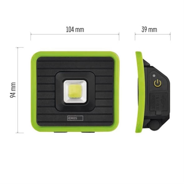 Proiector portabil LED reincarcabil, COB LED 1000 lm, acumulator 2200 mAh, IP44, functie powerbank, USB-C, Emos - imagine 10