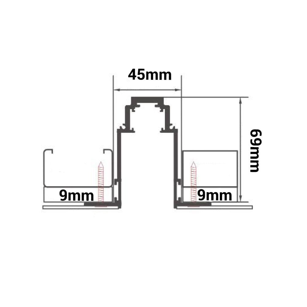 Sina magnetica, montaj incastrat, 1 metru, R35, Optonica - 1 | YEO