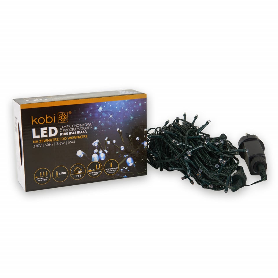 Sir luminos 100 leduri, 10 metri, 7 programe, 3.6W, lumina rece, Kobi - 2 | YEO