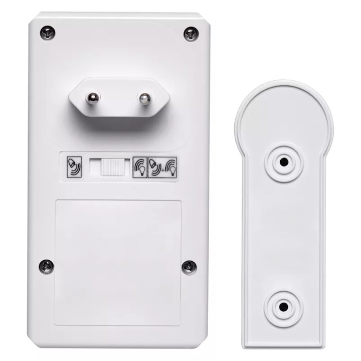 Sonerie fara fir Emos, max. 60 m, 75 dB, alimentare la retea, alb - 3 | YEO