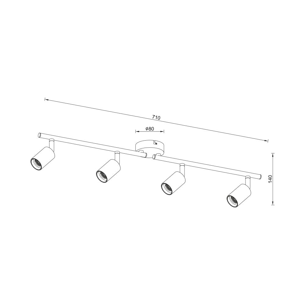 Spot BR-BV04-00033, 4xE27, negru, IP20, Braytron