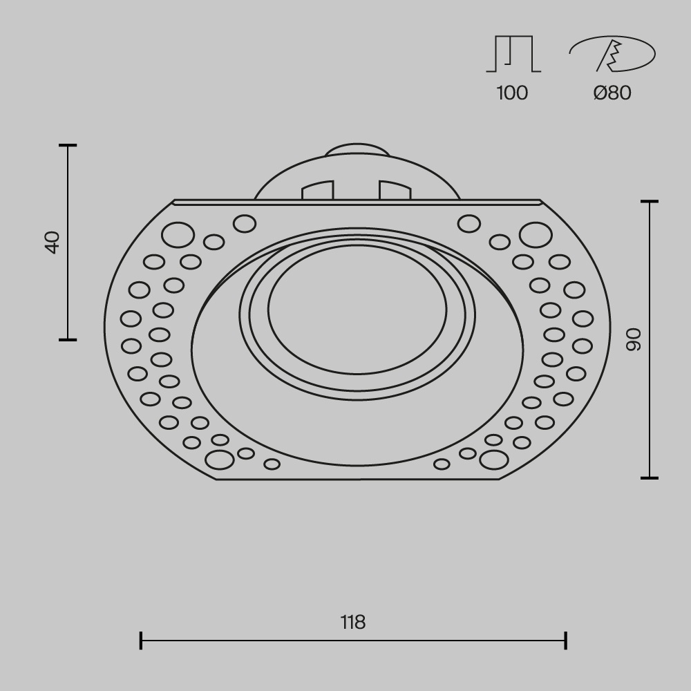 Spot Dot DL042-01-RD-B, incastrat, 1xGU10, negru, IP20, Maytoni