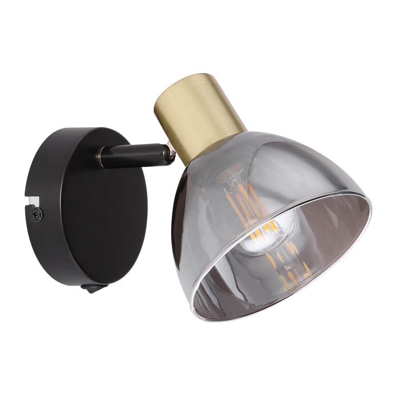 Spot Eliott 54305-1, cu intrerupator, 1xE14, negru+fumuriu, IP20, Globo Lighting - 1 | YEO