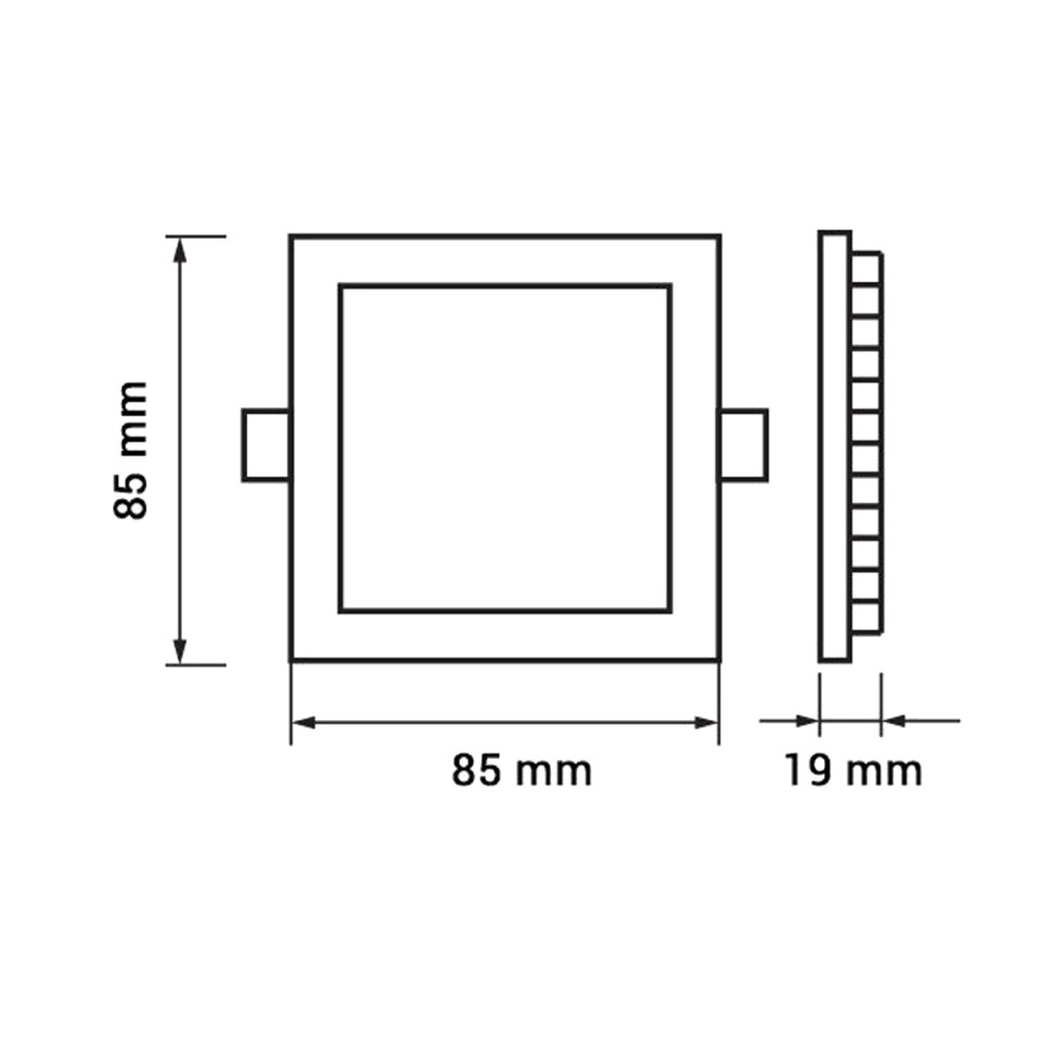 Spot LED 3W Incastrat, Patrat, Optonica, 150lm, Lumina Rece (6000K), Alb