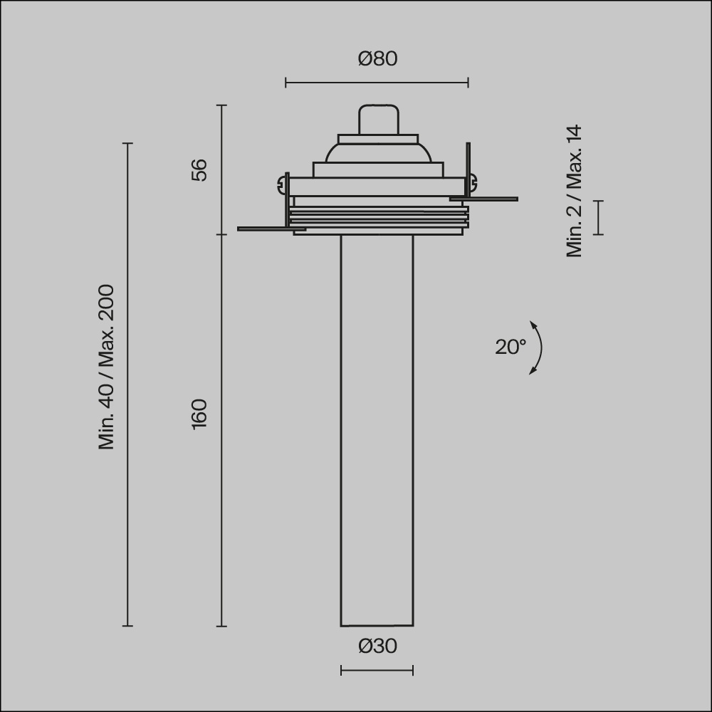 Spot LED 7W Incastrat, Maytoni, 460lm, Lumina Calda (3000K), Alb+Negru